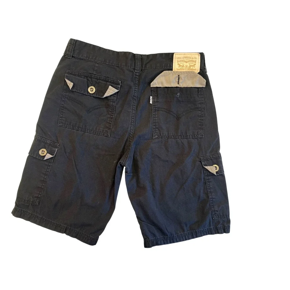 Levi's Cargo Shorts Twill Utility Workwear Casual Everyday Black‎ W32 FLAW